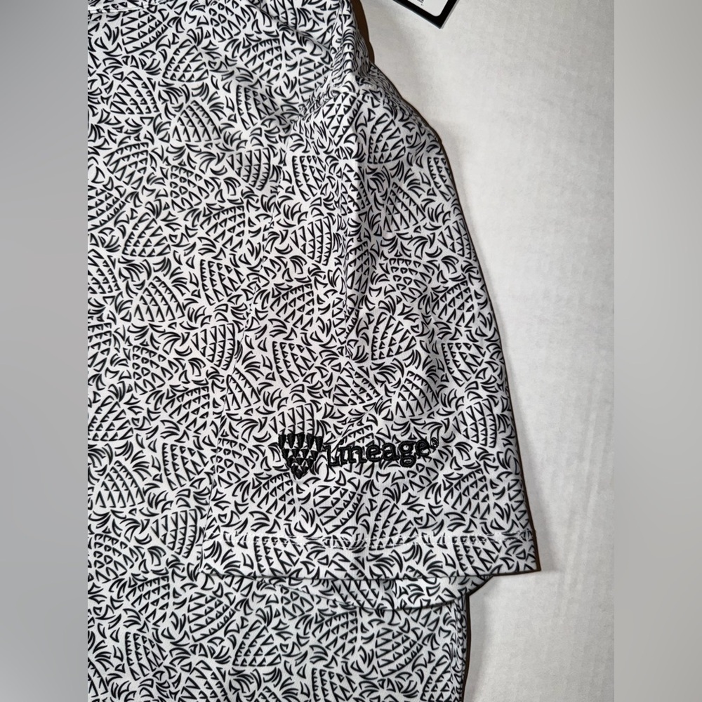 Greyson Black and White Leaf Pattern Polo NWT - image 4